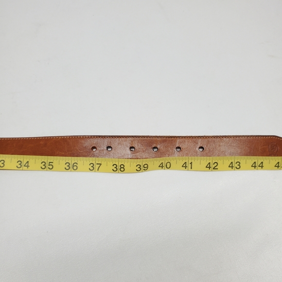 Vtg Tommy Hilfiger Men's 40 L/XL Genuine Leather Tan Dress Belt Brass Buckle USA - Picture 12 of 12